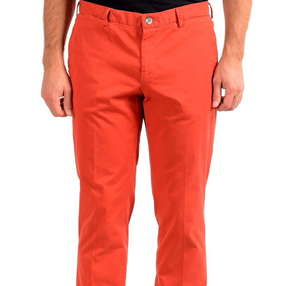 Hugo Boss Men's "Barlow-D" Coral Flat Front Pants